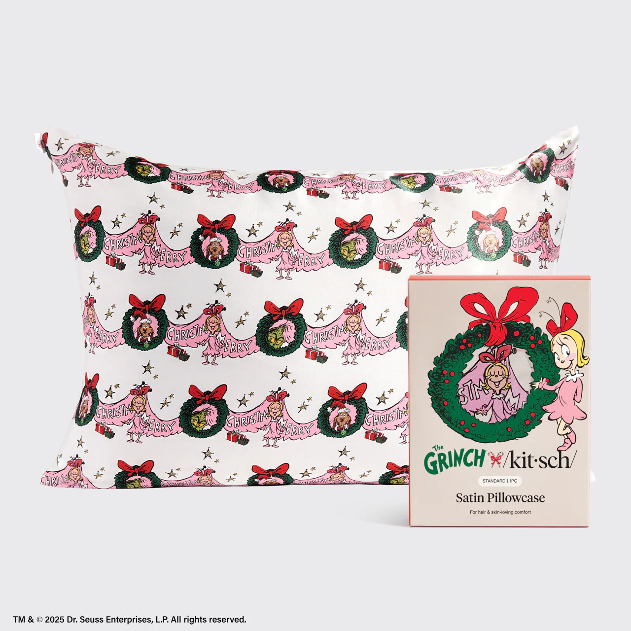 The Grinch x Kitsch Satin Pillowcase in Cindy Lou Who | Kitsch