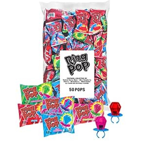 Ring Pop Halloween Candy Lollipops - 50 Ct Bulk Candy Variety Pack in Assorted Fruity Flavors - F... | Amazon (US)