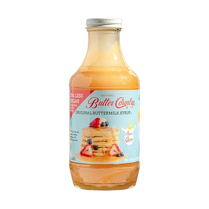Uncle Bob's Butter Country Original Buttermilk Syrup for Pancakes and Waffles, Less Sugar, No Cor... | Amazon (US)