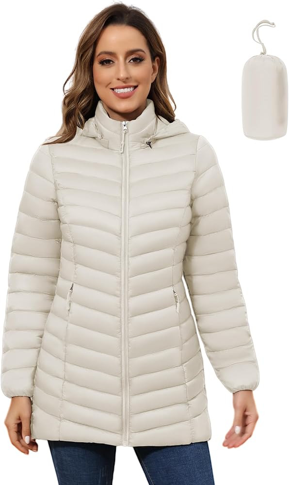 ROYAL MATRIX Women's Packable Puffer Jacket - Lightweight Winter Warm Long Quilted Puffer Coat wi... | Amazon (US)