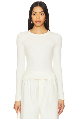 Pointelle Long Sleeve in White | Revolve Clothing (Global)