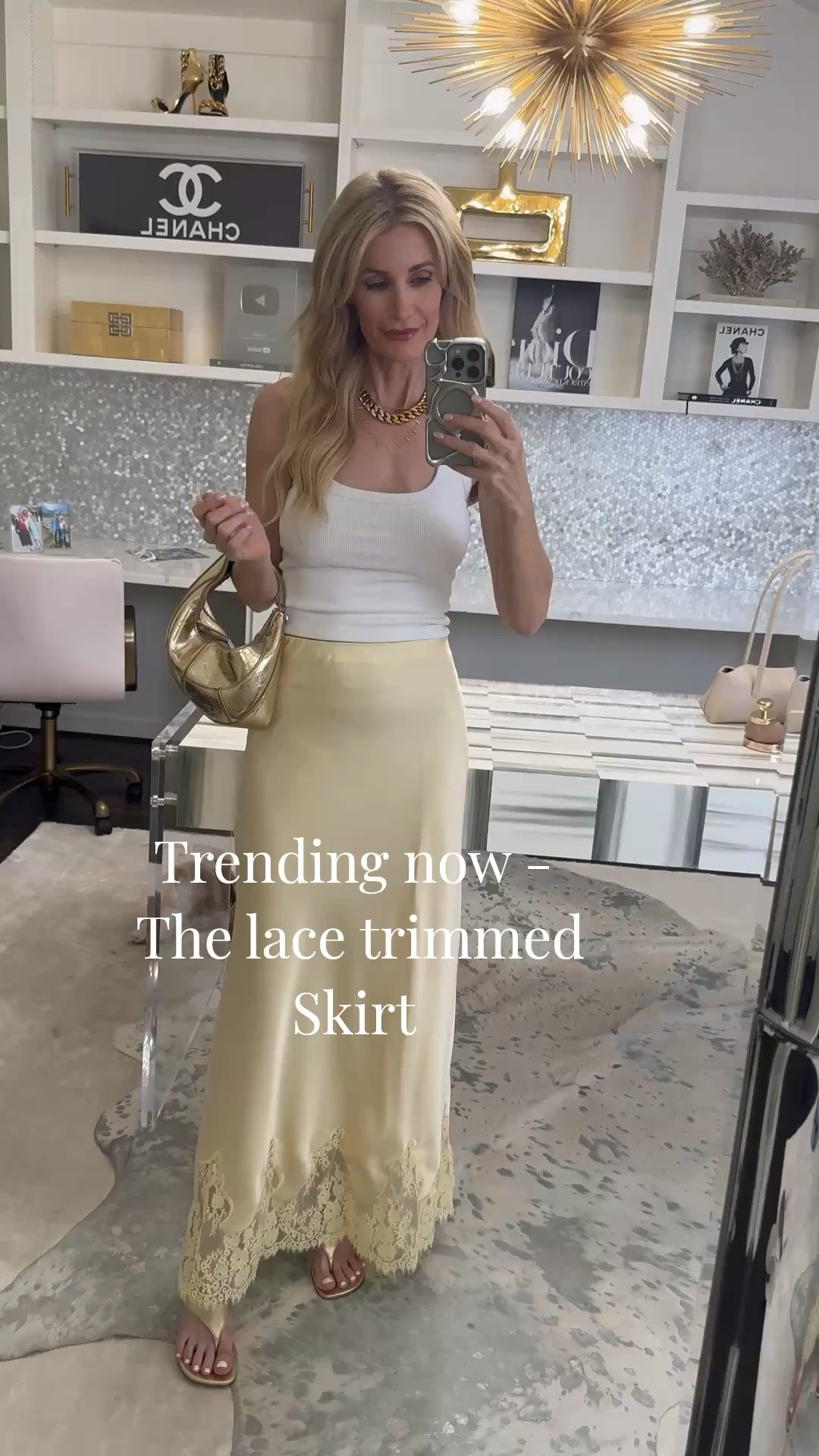 This butter yellow maxi skirt + halter top is such a gorgeous summer outfit formula—perfect for brunch, a date night, or drinks on the patio, and these gold wedge sandals are a major shoe trend right now ✨ I’m wearing an XS in the skirt and XS in the top, both fit TTS. 

 #LTKgrwm #LTKSeasonal #LTKOver40