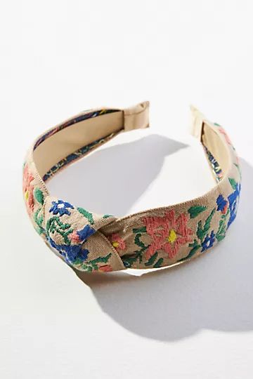 Embroidered Botanical Headband | Anthropologie (US)