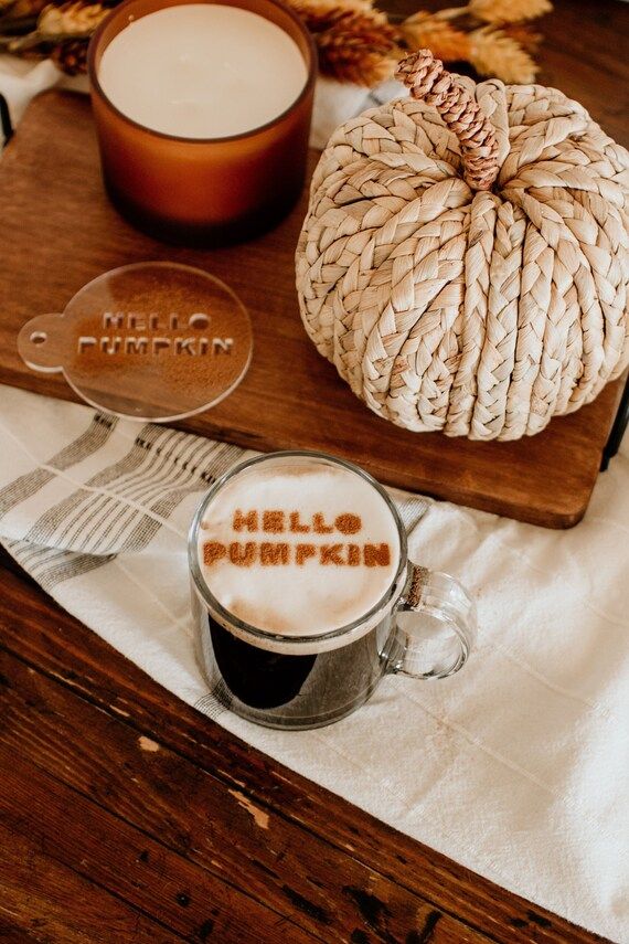 Hello Pumpkin Coffee Stencil Hot Chocolate Stencil Fall | Etsy | Etsy (US)
