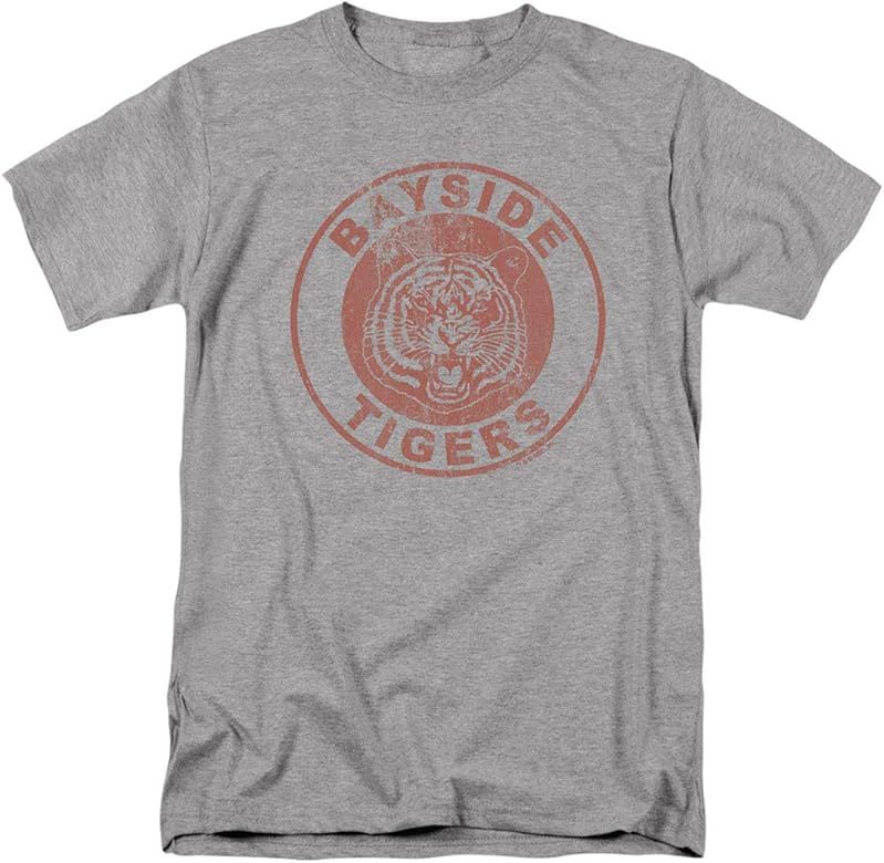 Saved by The Bell Bayside Tigers NBC T Shirt & Stickers, Distressed Logo | Amazon (US)