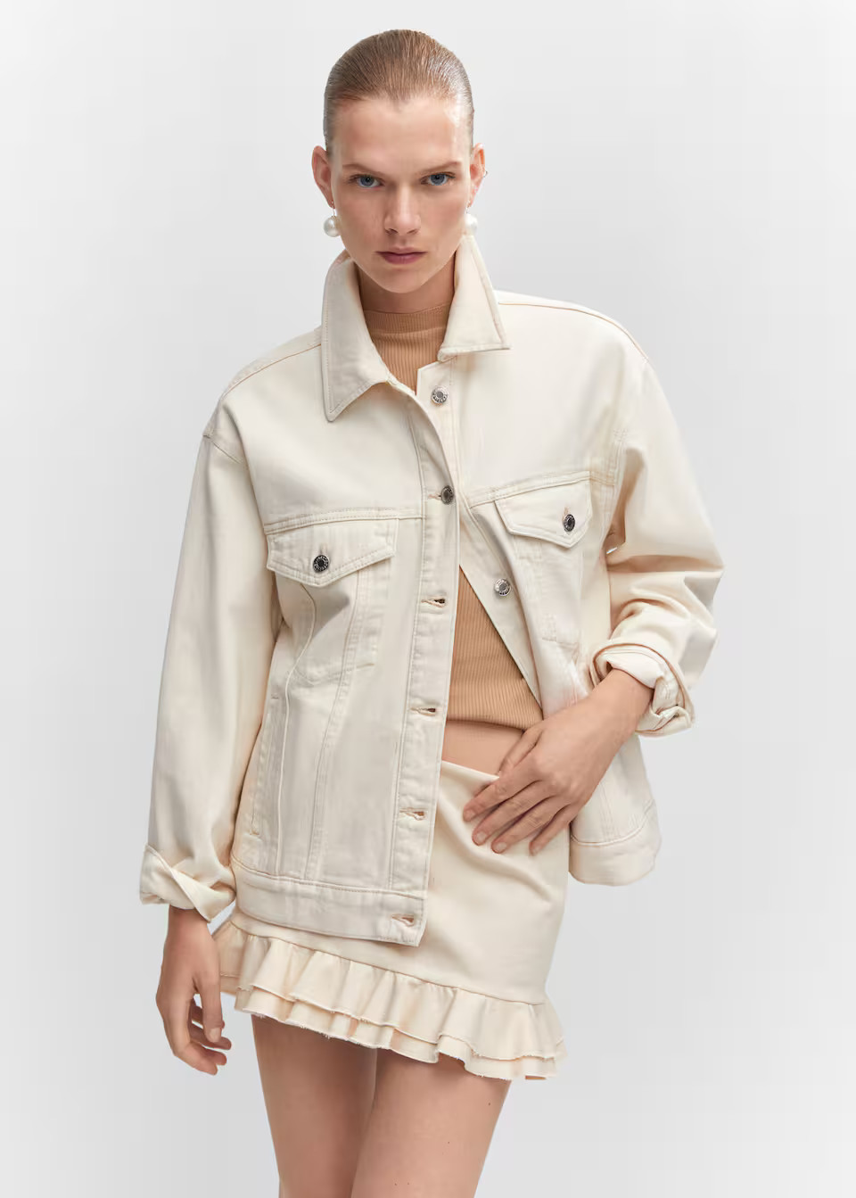 Oversize denim jacket -  Women | Mango USA | MANGO (US)