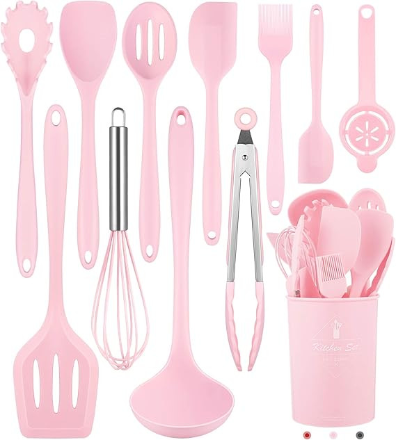 Pranski Kitchen Utensils Set-12 Pieces Silicone Cooking Utensils Set Dishwasher Safe 392°F Heat ... | Amazon (US)