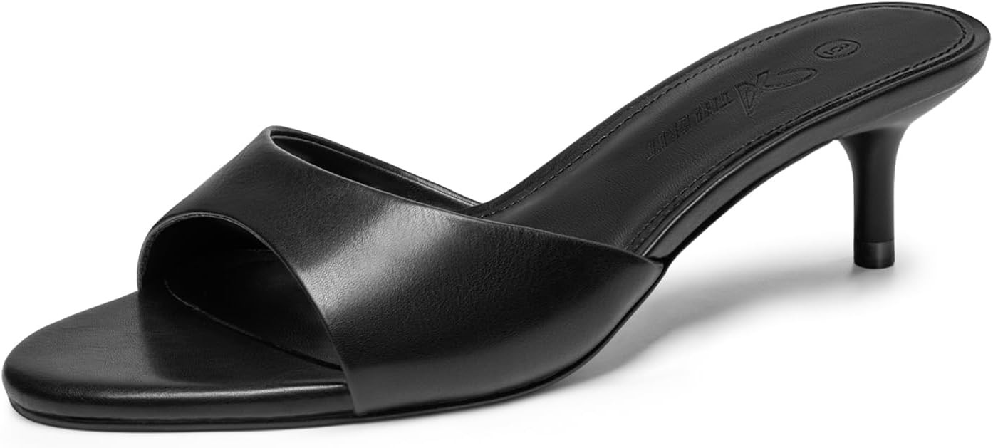 Athlefit Kitten Heels for Women Open Toe Comfortable Low Heels Slip On Dressy Casual Heeled Sanda... | Amazon (US)