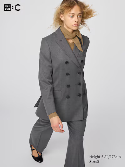 Double Breasted Tailored Jacket | UNIQLO (UK)