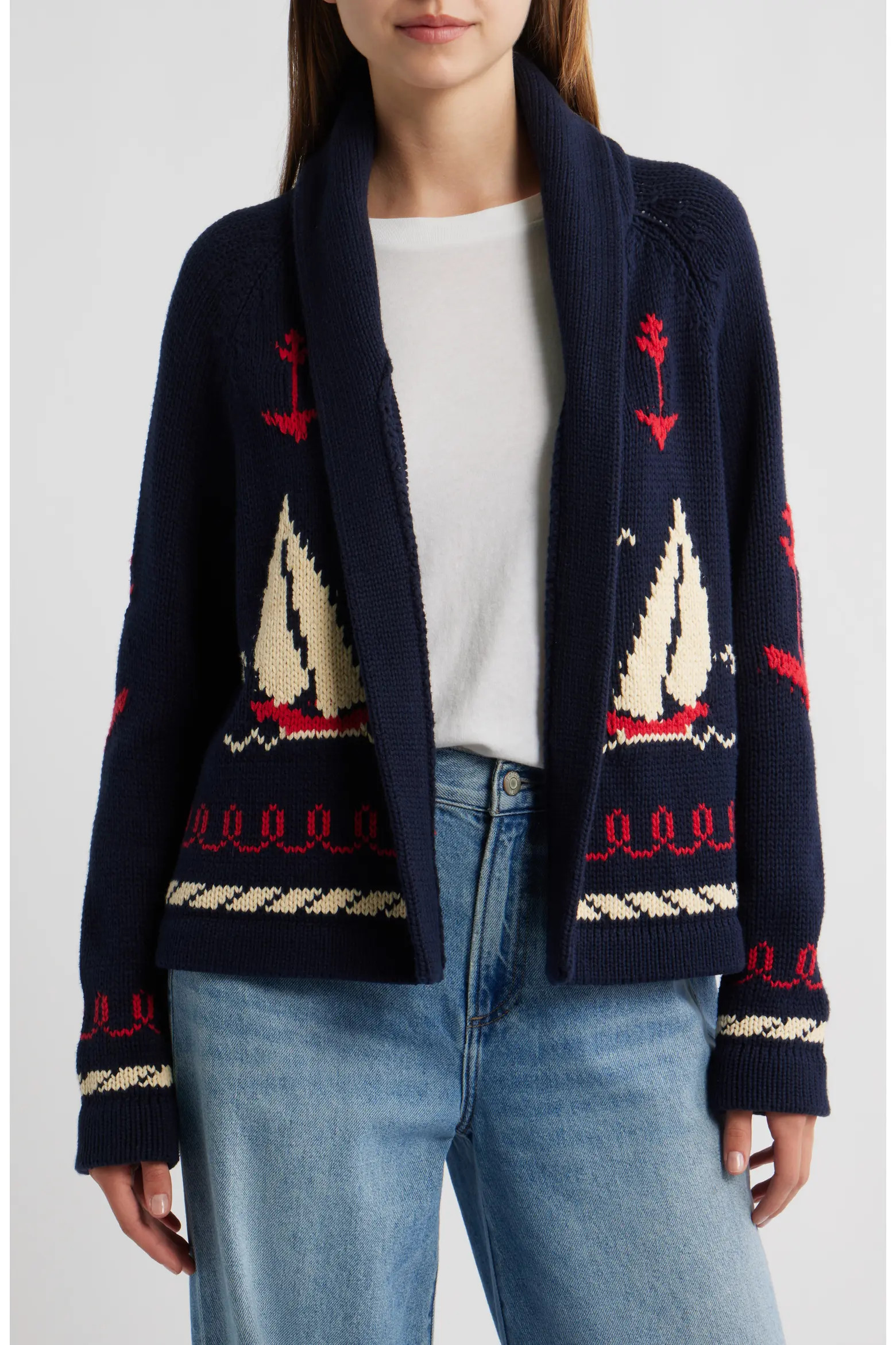 The Sailboat Lodge Shawl Collar Cardigan (Women) | Nordstrom | Nordstrom