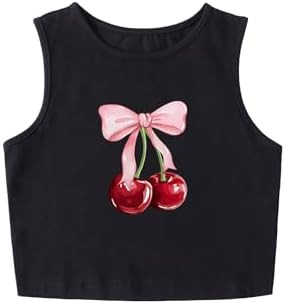 Girls Tank Tops Crop Leopard Bow Graphic Tees Sleeveless Vest Cute Summer Shirts | Amazon (US)