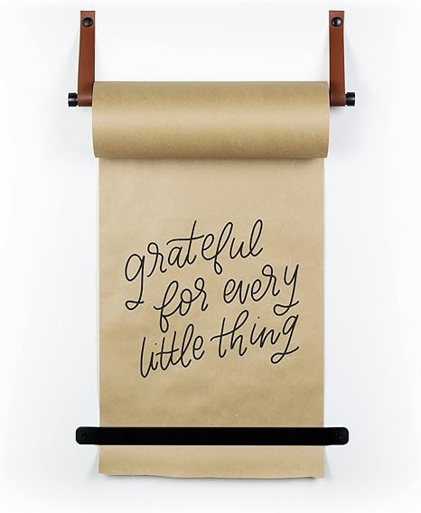 Rettel, Leather Strap Paper Roller, Kraft Paper Scroll, Wall Decor, Wall Art, Wall Mount, Butcher... | Amazon (US)