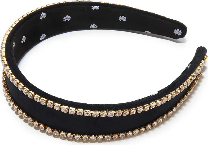 Lele Sadoughi Bessette Crystal Edge Velvet Headband | Nordstrom | Nordstrom