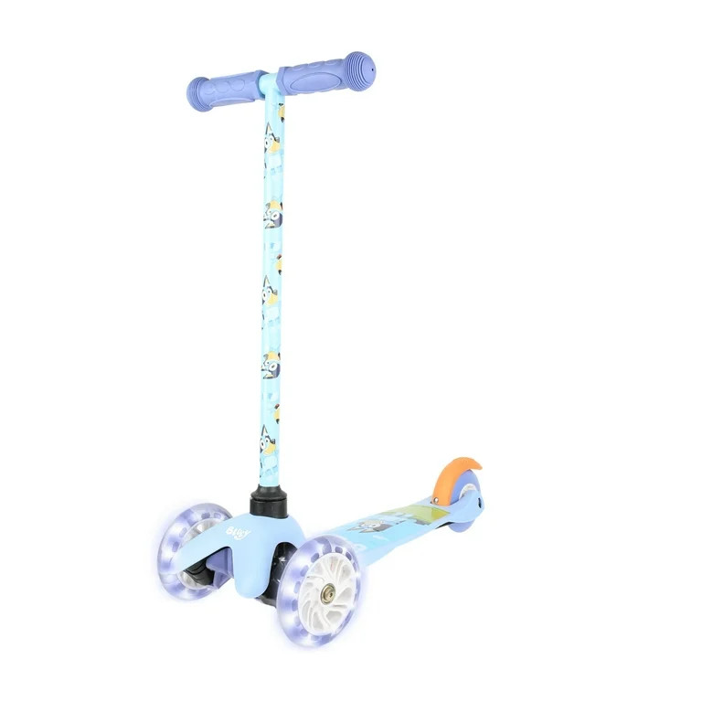 Bluey Light Up Wheel Tilt and Turn Toddler Scooter, 3 Wheel Kick Scooter for Kids Ages 3+, Blue | Walmart (US)