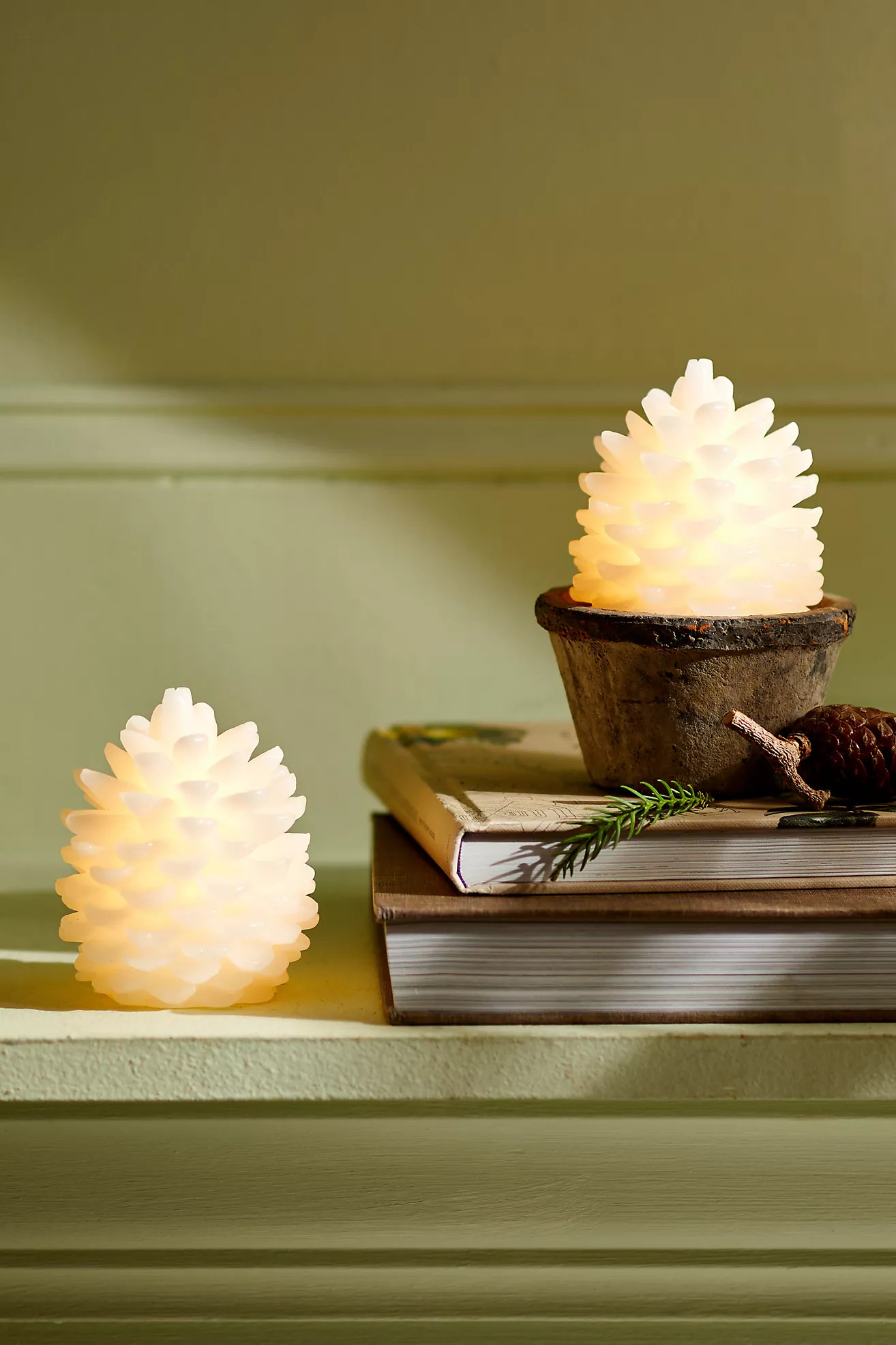 LED Pine Cones, Set of 2 | Anthropologie (US)