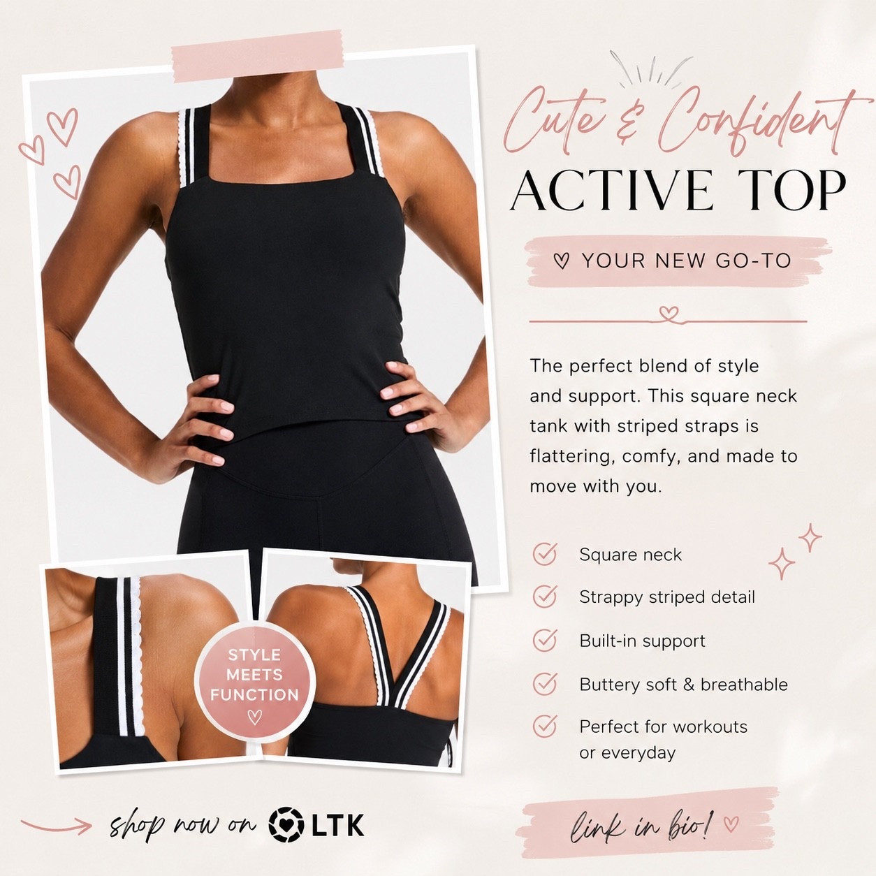 If you love cute activewear that actually feels good on… you need this one 👏 The fit, the straps, the comfort = YES. Perfect everyday tank and easy to dress up with a cute jacket too 🤍 Linked below!

#LTKfitnessgoals #LTKootd #LTKgrwm