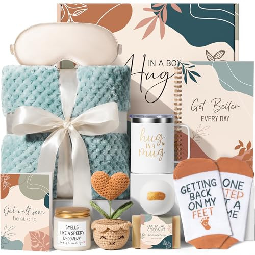 Get Well Gifts for Women After Surgery Recovery, Get Well Soon Gift Baskets for Women Chemo Care Package, Thinking of You Cancer Care Gifts for Sick Friends, Feel Better Encouragement Comfort Gift Box | Amazon (US)