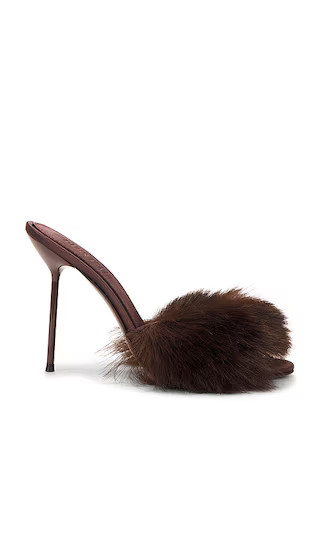 Furry Lidia Mule in Brown | Revolve Clothing (Global)