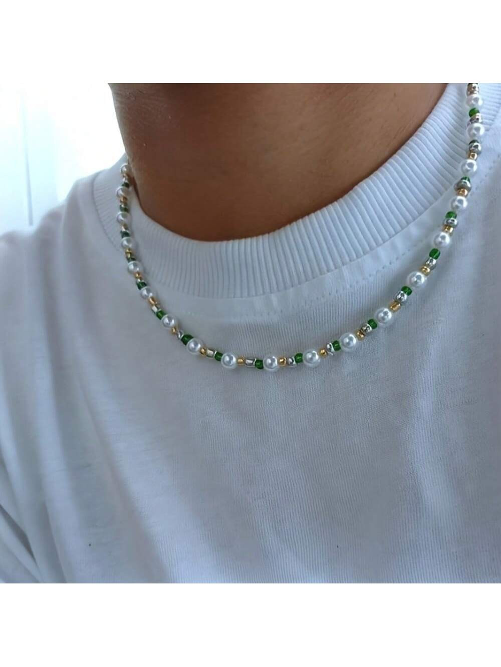 1pc Casual Artificial Pearl Necklace For Men, Daily Accessories Jewelry | SHEIN