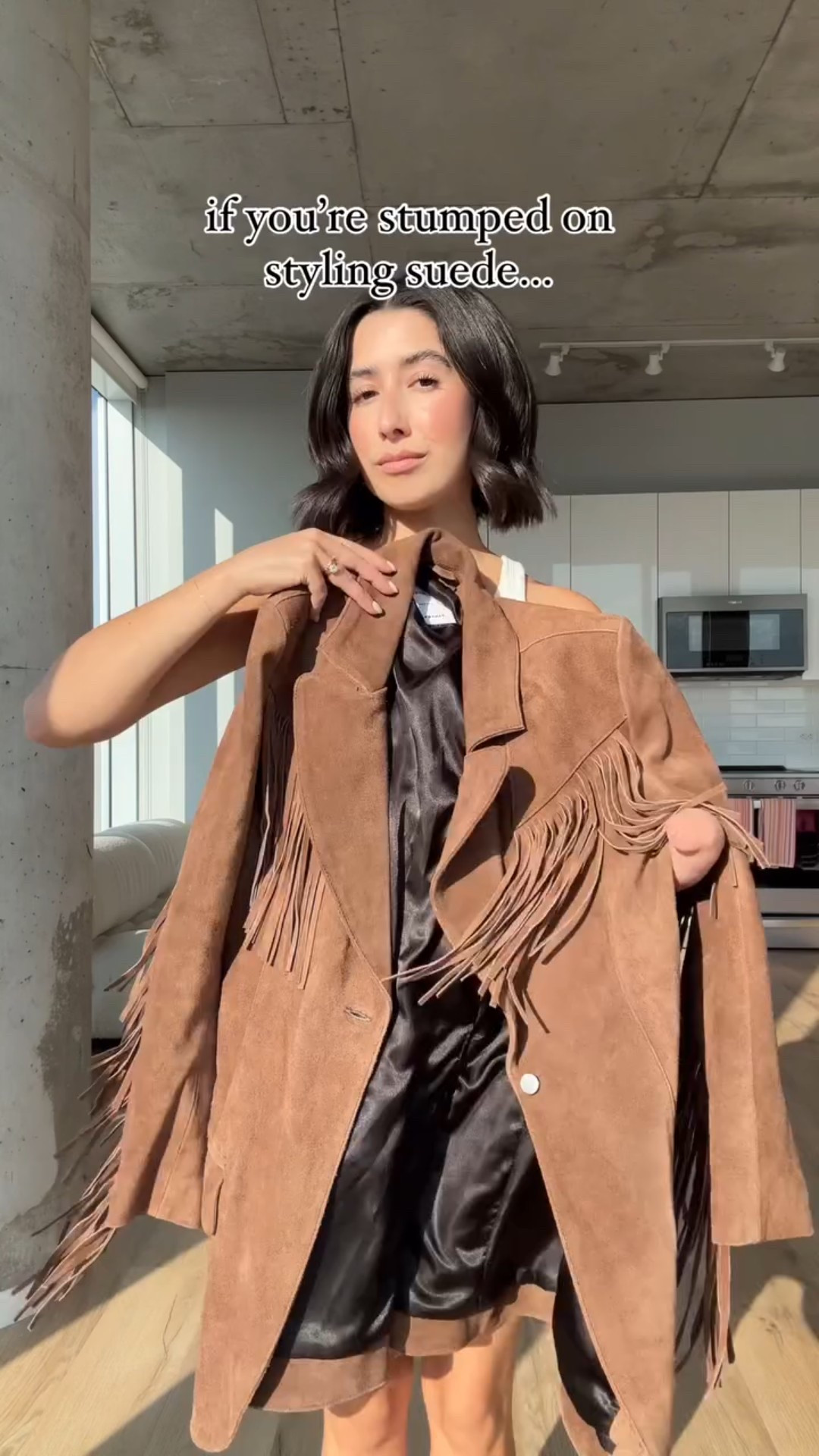 in case you’re stumped on styling fringe or suede, I’m diving into a few foolproof ways 🐆🤎 part 2 loading… 

 
#pintereststyle #pinterestfashion #suedejacket #winterfashion

#LTKStyleTip #LTKSeasonal #LTKPetite