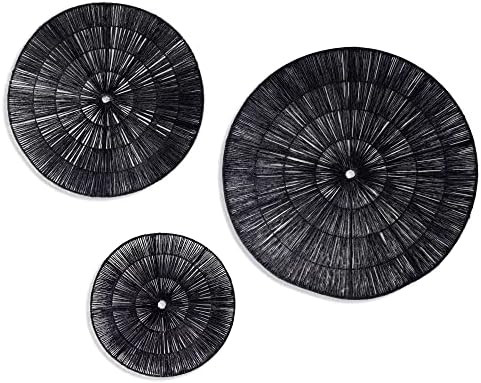 Set of 3 Oversized Wall Hanging Jute Basket | Round Handwoven Southwestern Decorative Wall Accents - | Amazon (US)