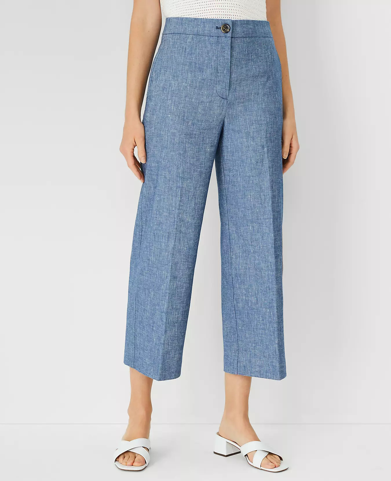 The Wide Leg Crop Pant in Linen Cotton | Ann Taylor (US)