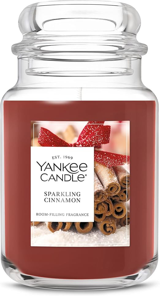 Yankee Candle, Sparkling Cinnamon Fall Scented Candle, 22oz Large Jar with up to 150 Hour Burn Ti... | Amazon (US)