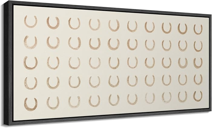 SIGNFORD Extra Large Framed Canvas Print Wall Art Minimalist Horseshoe Pattern Western Illustrati... | Amazon (US)