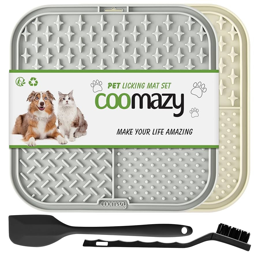 Coomazy Lick Mat for Dog and Cat, Slow Feeder & Non-Slip Design, Boredom and Anxiety Reducer, Sui... | Amazon (US)