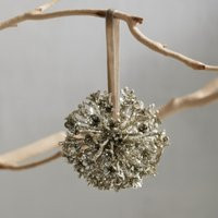 Allium Glitter Bauble, Silver, One Size | The White Company (UK)