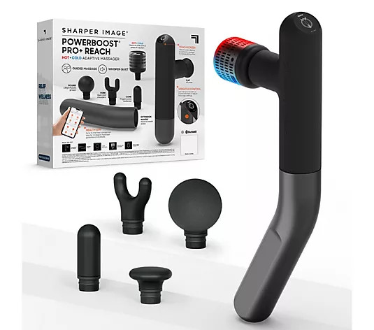 Sharper Image Powerboost Pro+ ReachPercussion Massager with 5 Attachments | QVC