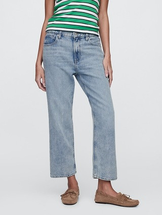 Mid Rise Relaxed Straight Jeans | Gap Factory
