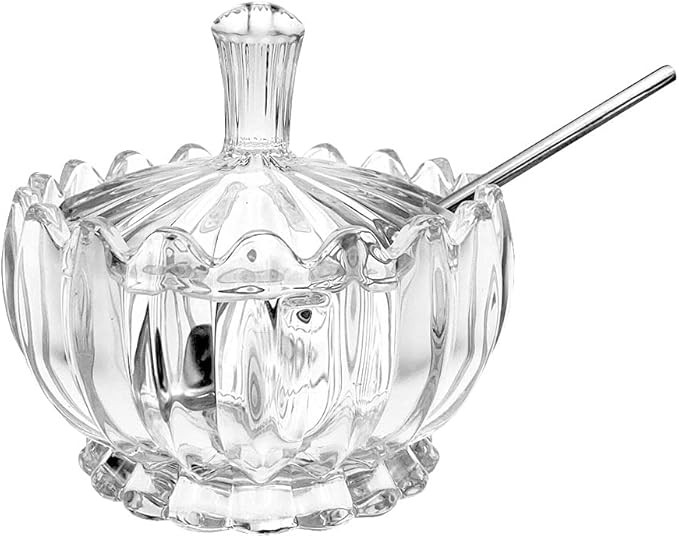 Mathew Crystal Glass Spice Jar Seasoning Box Condiment Pot Sugar Bowl with Stainless Steel Lid Sp... | Amazon (US)