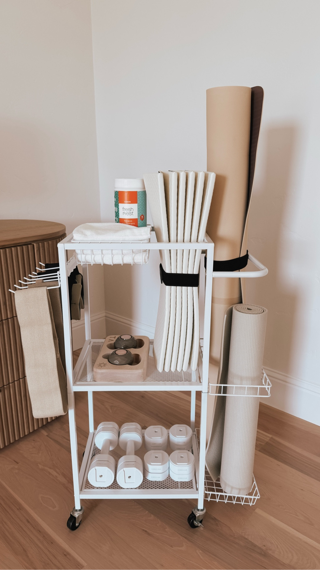 Home gym necessity for supply storage and organization 

#LTKHome #LTKfitnessgoals #LTKselfcare