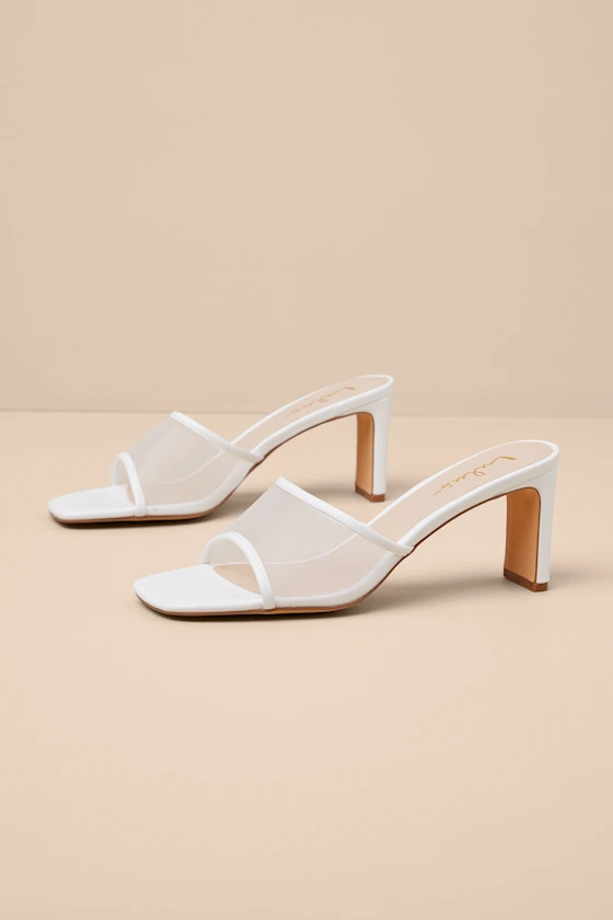 Roreto White Mesh High Heel Slide Sandals | Lulus