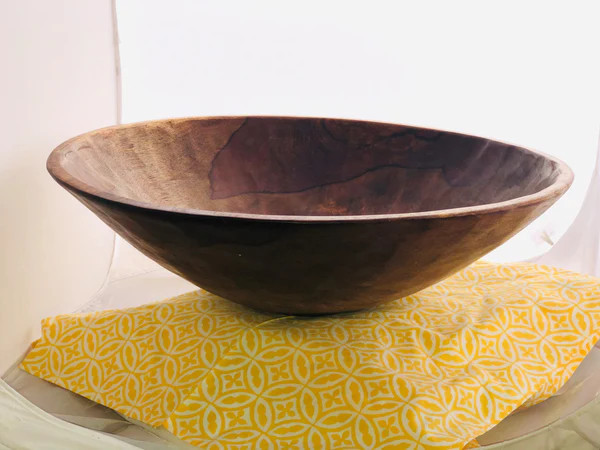 Hand Carved DEEP Wood Bowl 24 inch | TerraKlay