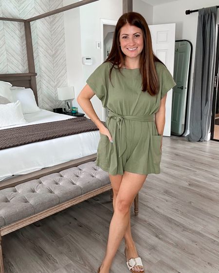 Loving this waffle Thai waist romper from Amazon! Comes in two other color options and I’m wearing a size medium! I think sticking to my true size small would’ve been fine too!

#LTKFindsUnder50 #LTKStyleTip #LTKOver40