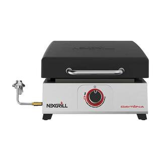 Daytona 1-Burner Propane Gas Table Top Grill 17 in. Flat Top Griddle in Black | The Home Depot