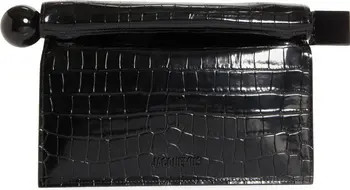 La Pochette Rond Carré Croc Embossed Leather Clutch | Nordstrom