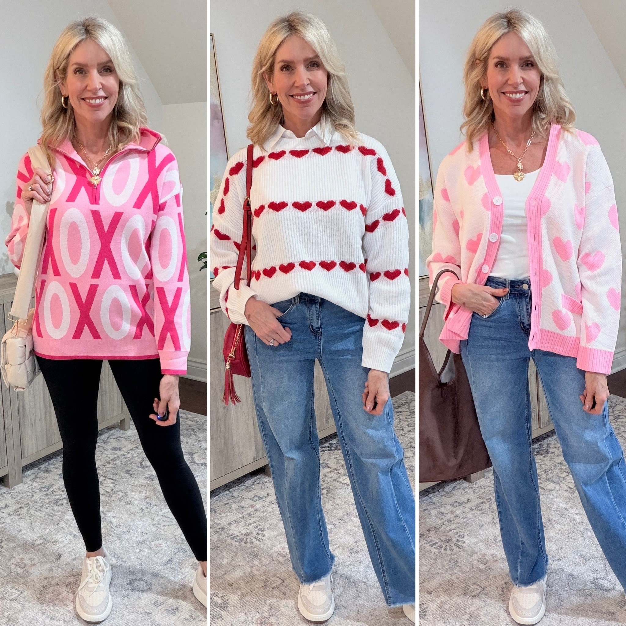 ✨I’m all in for celebrating a holiday by dressing for the occasion. But I also want to get some additional wear out of it! These 3 sweaters don't need to head to the donate pile in March, they're that good!

✨Fit is true to size on all 3 sweaters and the jeans.

#LTKValentine #LTKgrwm #LTKOver40