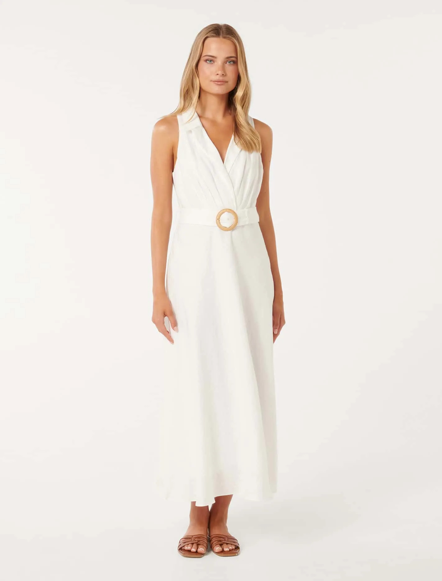 Paulina Collar Belted Midi Dress | Ever New (CA)