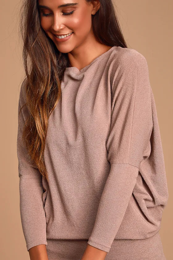 Verla Rusty Rose Dolman Sleeve Sweater Top | Lulus