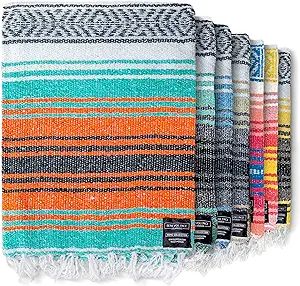 Authentic Mexican Blanket - Beach Blanket, Handwoven Serape Blanket, Perfect as Beach Blankets, P... | Amazon (US)