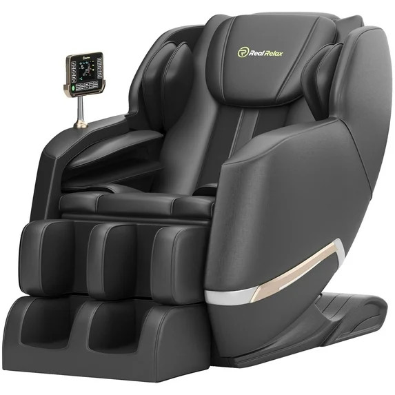 Real Relax Full Body Zero Gravity Shiatsu Recliner Electric Massage Chair, Black - Walmart.com | Walmart (US)