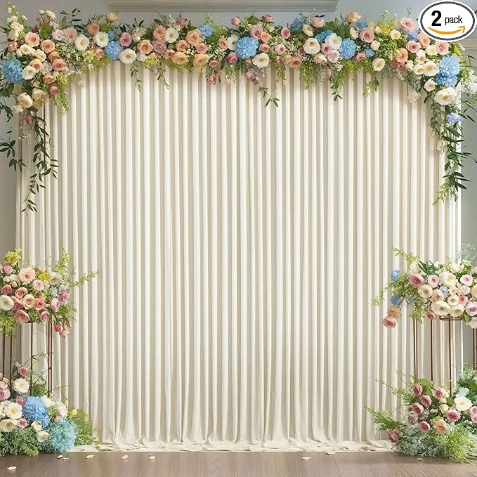 10x10 Beige Backdrop Curtain for Wedding Parties Wrinkle Free Beige Photo Curtains Backdrop Drape... | Amazon (US)