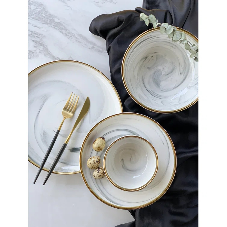 Mercer41 Hanway Ceramic Dinnerware Set (Set of 4) | Wayfair North America