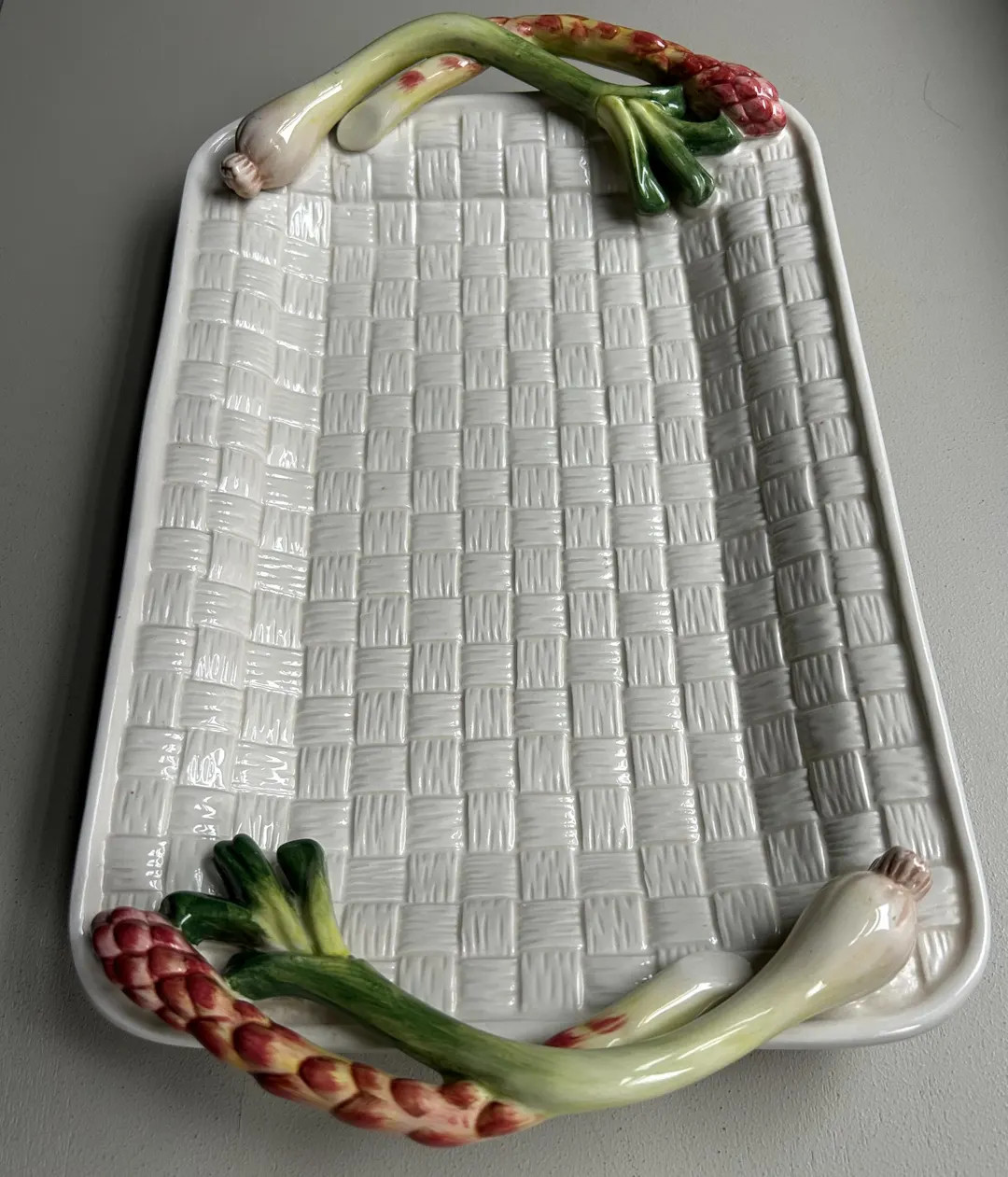 Vintage Fitz and Floyd Essentials Basketweave Ceramic Asparagus Garden Entertaining Platter | Etsy (Global)