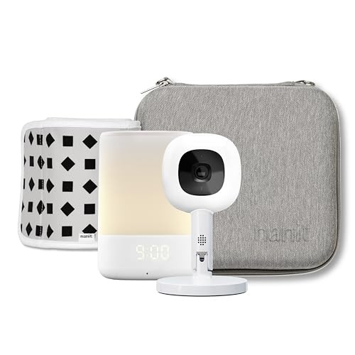 Nanit Travel Light Bundle: Nanit Pro Camera with Portable Flex Stand, Sound + Light Audio Monitor & Baby Night Light, and Travel Case - Gray Oxford Edition | Amazon (US)