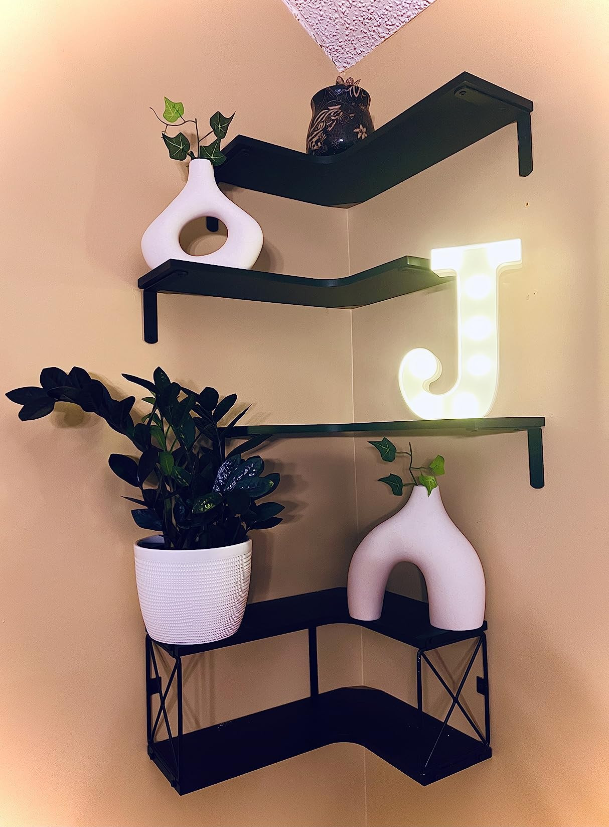 White Ceramic Vases - Modern Round Matte Donut Design for Pampas Grass and Flowers - Ideal for Mi... | Amazon (US)