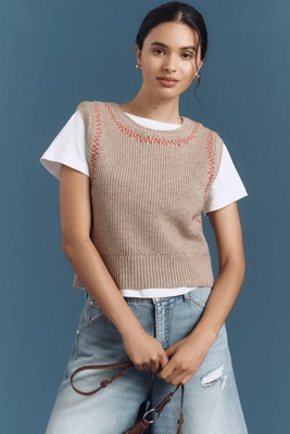 Pilcro Twofer Zig-Zag Sweater Vest | Anthropologie (US)